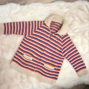 Vintage Hand knit cowichan style sweater coat